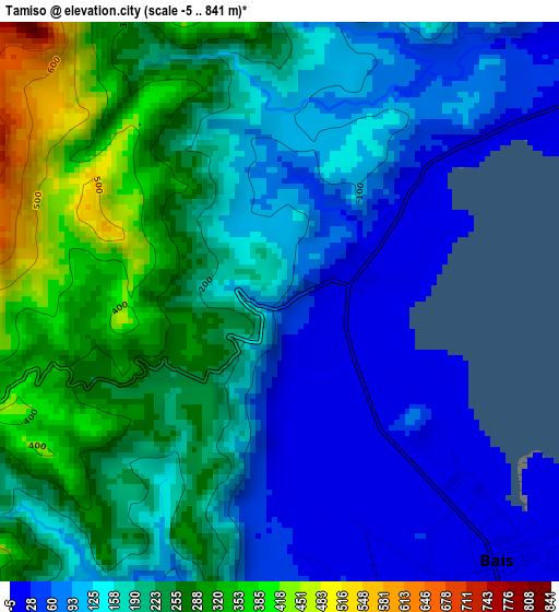 Tamiso elevation map