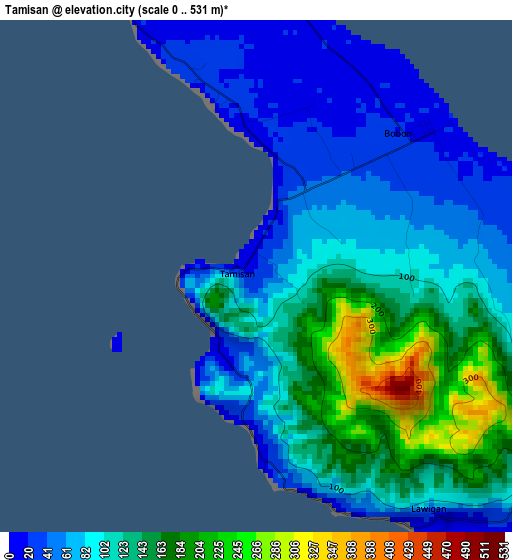 Tamisan elevation map