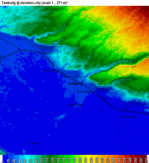 Tambulig elevation map