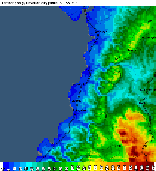 Tambongon elevation map