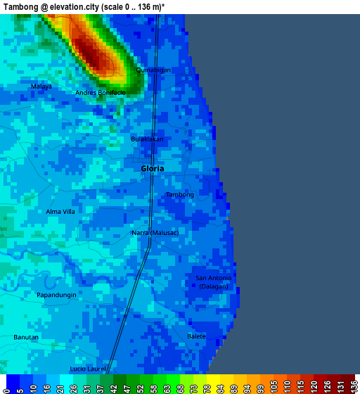 Tambong elevation map