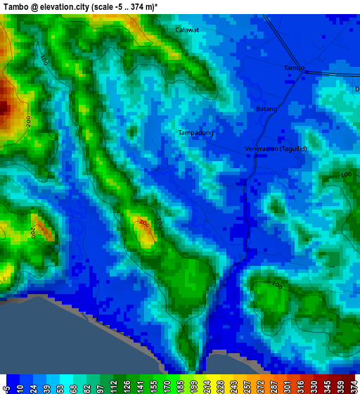 Tambo elevation map