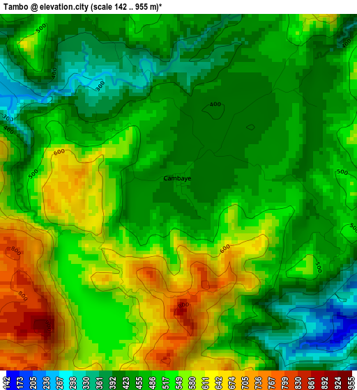 Tambo elevation map