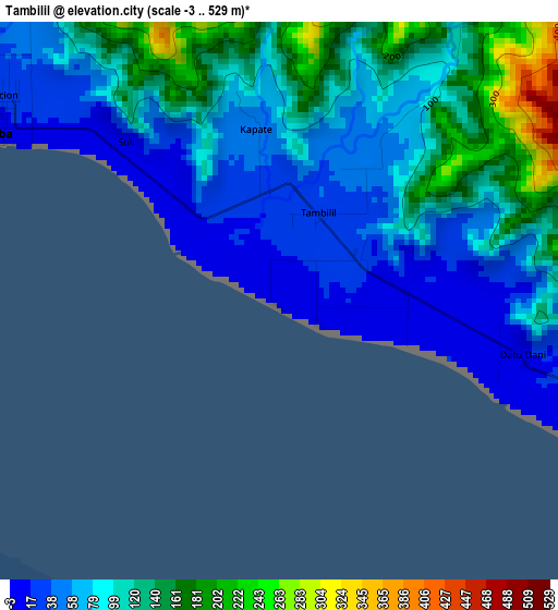 Tambilil elevation map