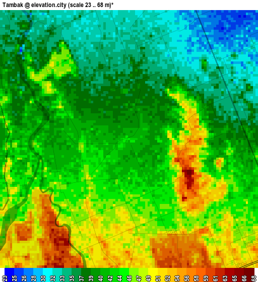 Tambak elevation map