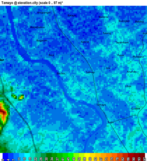 Tamayo elevation map