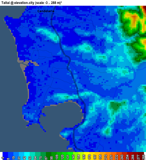 Taltal elevation map