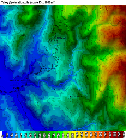 Taloy elevation map