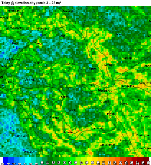 Taloy elevation map