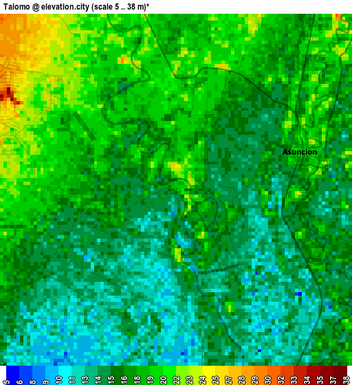 Talomo elevation map