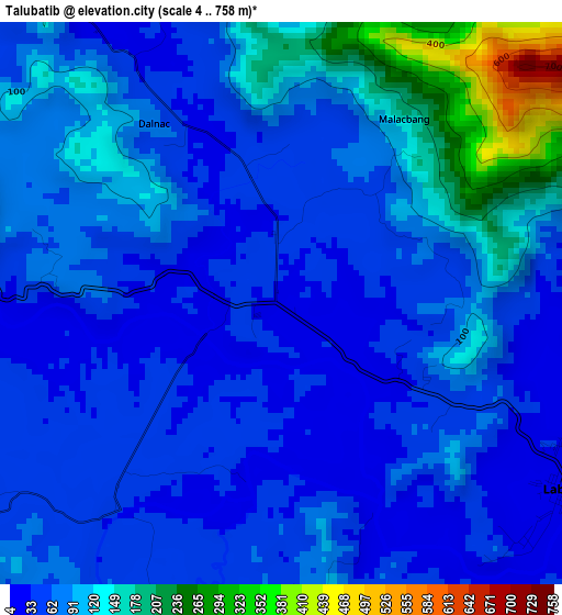 Talubatib elevation map