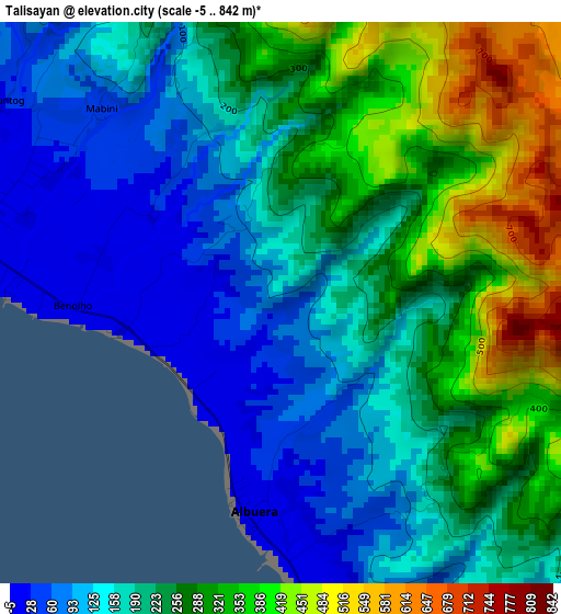 Talisayan elevation map