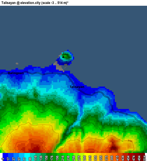 Talisayan elevation map