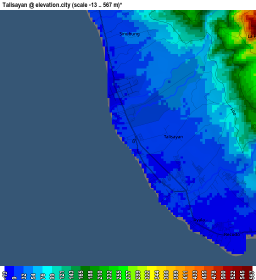 Talisayan elevation map