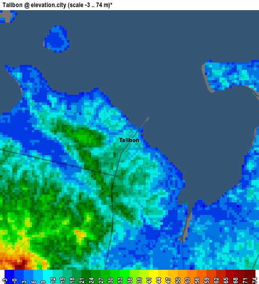 Talibon elevation map