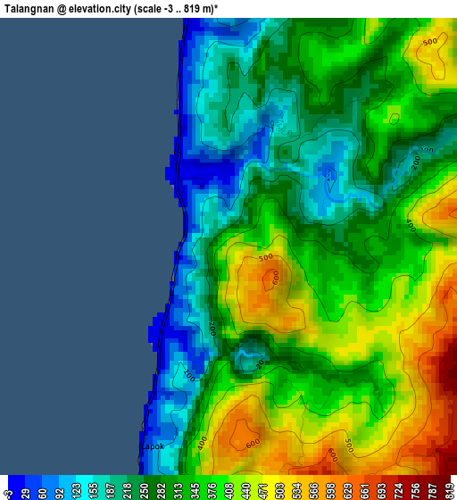 Talangnan elevation map