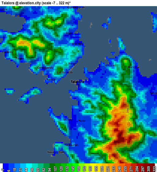 Talalora elevation map