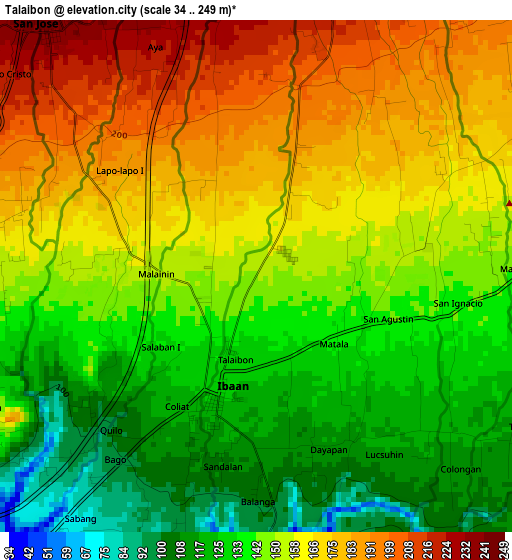 Talaibon elevation map