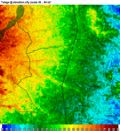 Talaga elevation map