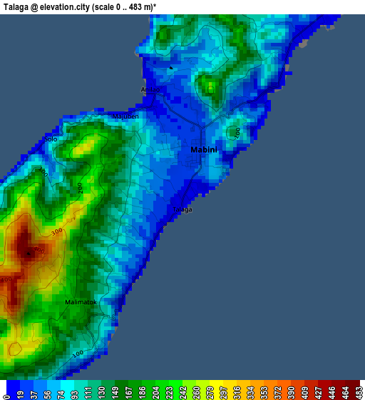 Talaga elevation map