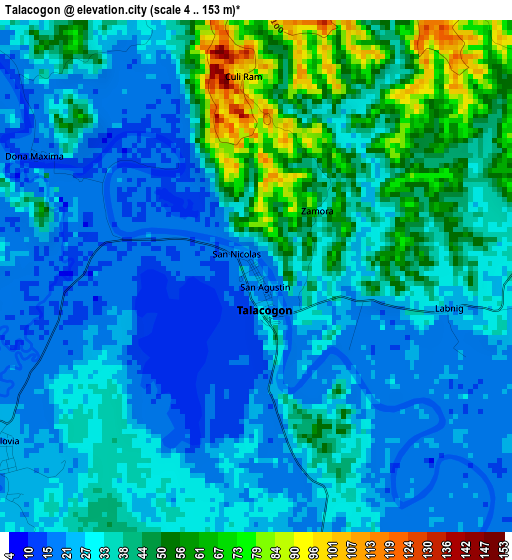 Talacogon elevation map