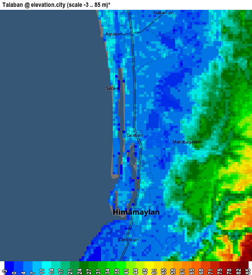 Talaban elevation map
