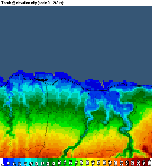 Tacub elevation map