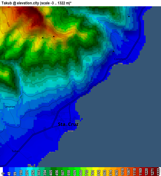 Takub elevation map