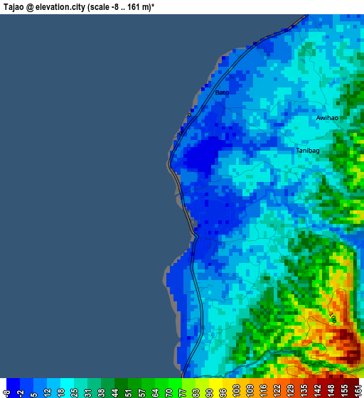 Tajao elevation map