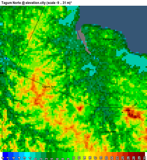 Tagum Norte elevation map