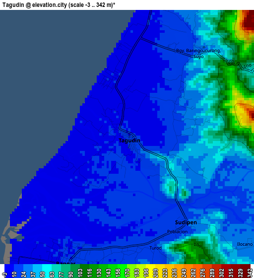 Tagudin elevation map