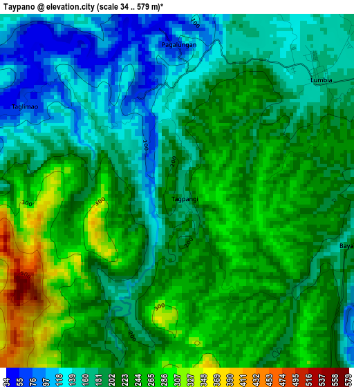 Taypano elevation map