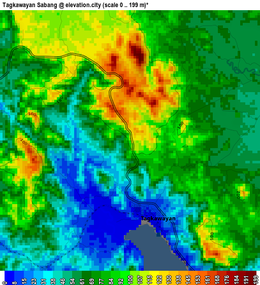 Tagkawayan Sabang elevation map