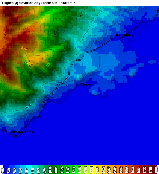 Tugaya elevation map