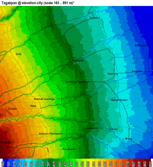 Tagakpan elevation map