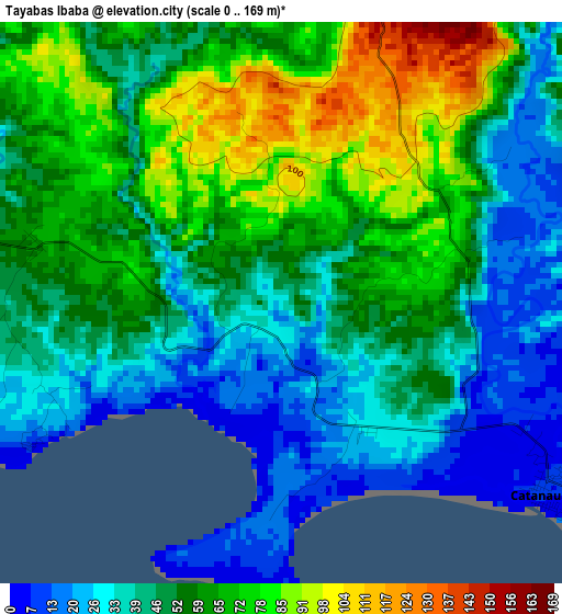 Tayabas Ibaba elevation map