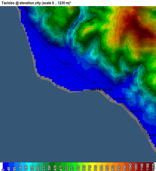 Taclobo elevation map