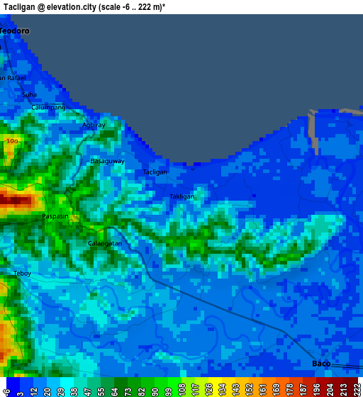 Tacligan elevation map