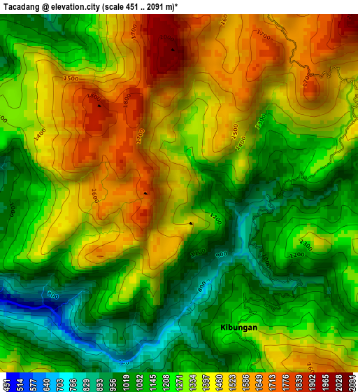 Tacadang elevation map