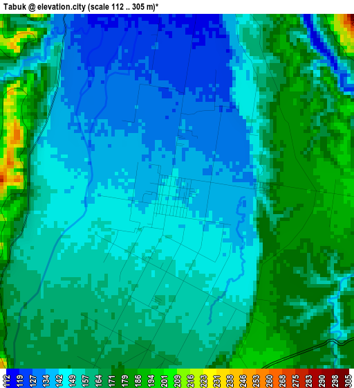 Tabuk elevation map