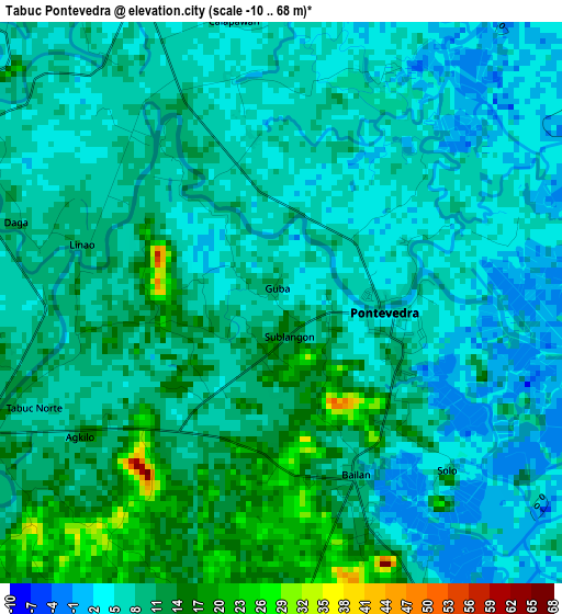 Tabuc Pontevedra elevation map