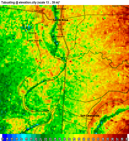 Tabuating elevation map