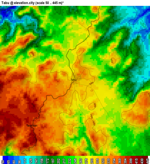 Tabu elevation map