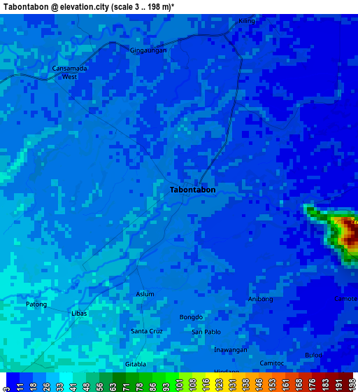 Tabontabon elevation map