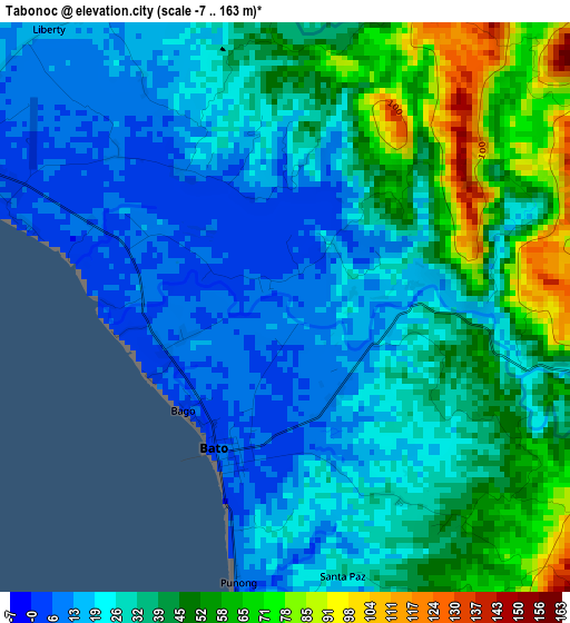 Tabonoc elevation map