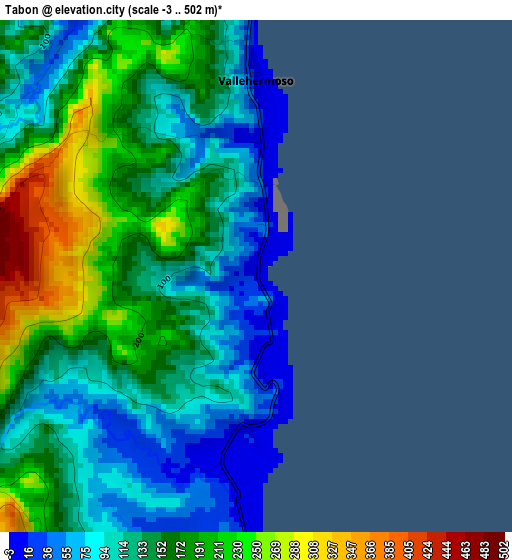 Tabon elevation map