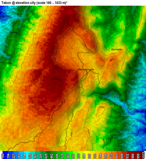 Tabon elevation map