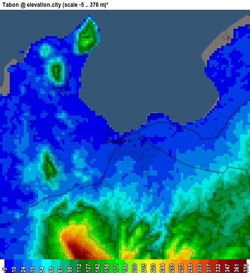 Tabon elevation map