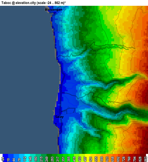 Taboc elevation map