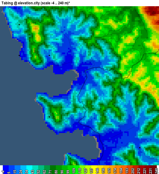 Tabing elevation map